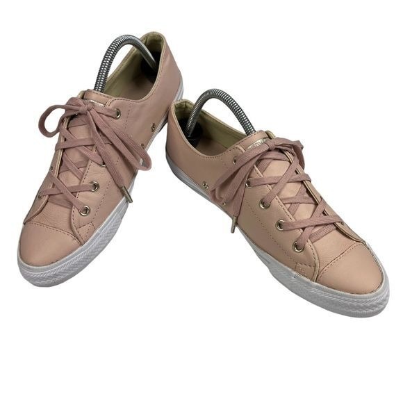 Converse Sneakers Womens Size 9.5 All Star Pink Leather Low Top Shoes‎ - Picture 2 of 10